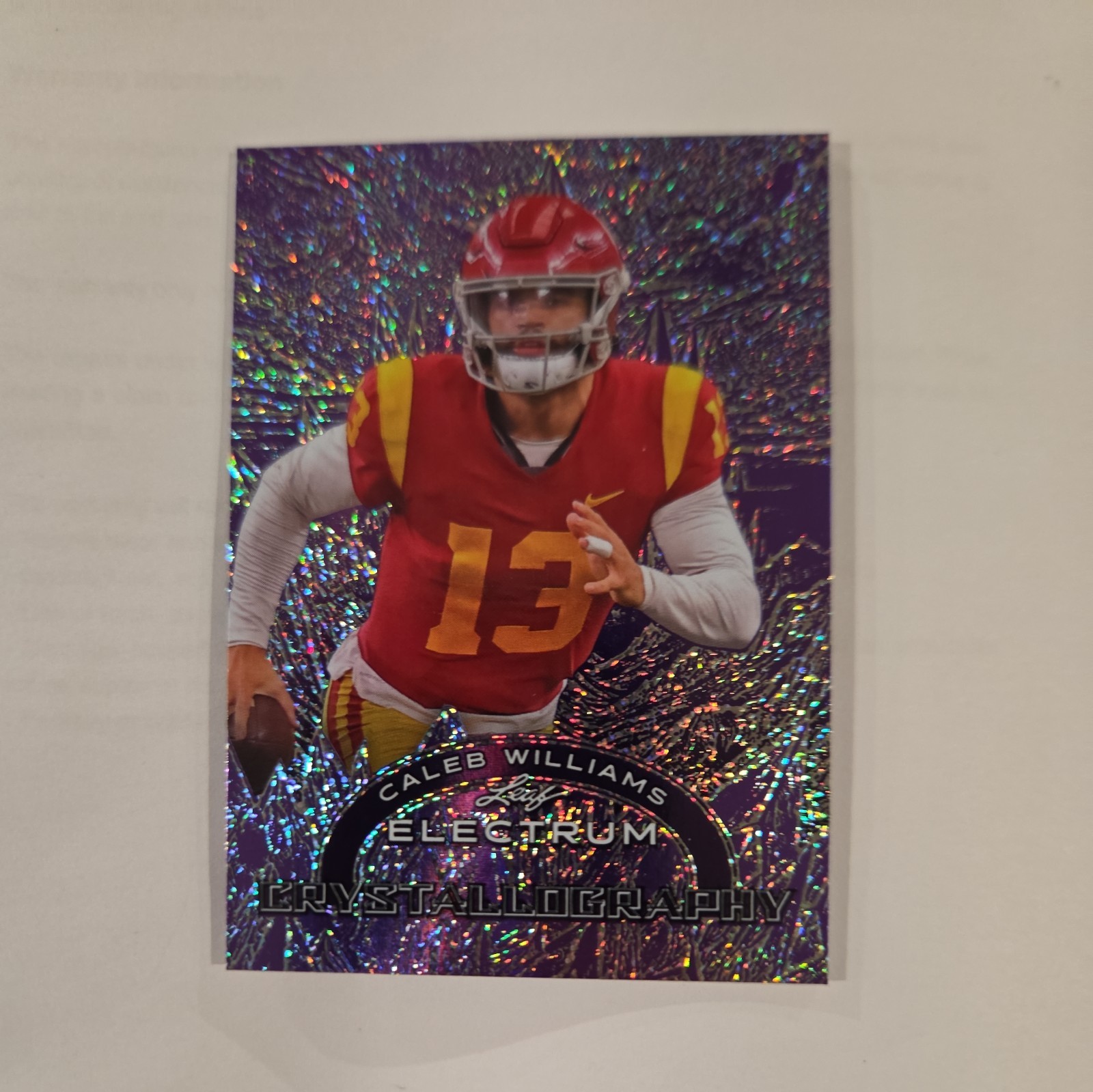 Caleb Williams Leaf Electrum Crystallography #CLB2 Purple Sparkle