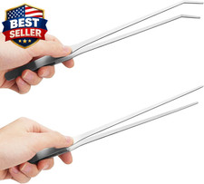 2PCS 10.6" Stainless Steel Aquarium Reptile Feeding Tweezers