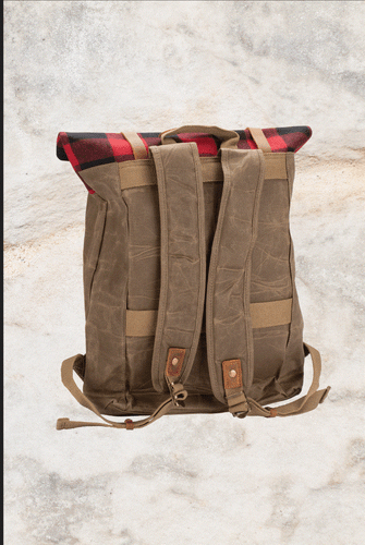 New Burke & Wills Portland Classic 8oz Waxed Canvas Backpack Leather Trim Bag - Picture 4 of 4