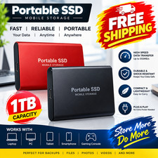 External SSD 1TB 2TB 4TB Portable Hard Drive USB 3.0 Type-C High Speed PC Mac