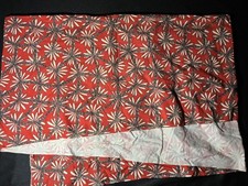 Vintage 1950s Flannel Cotten Pajamas PJs Floral Red Design 3yd 