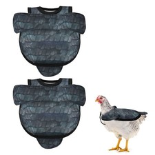 2-Pack Chicken Saddle, 6.3 Inch Polyester Chicken Apron Back Protector Black 