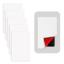 Self-Adhesive Rubber Wall Outlet Cover Plate 5 Pack - Easy to Apply Peel & St...