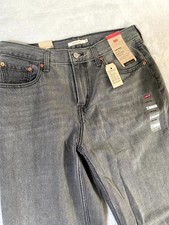 Levi's Low Pro Straight Leg Jeans Womens 31 Gray Denim Cotton Mid Rise Zip Fly