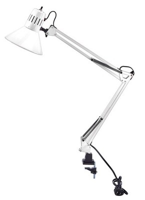 Bostitch Office VLF100WHT Swing Arm Desk Lamp with Clamp Mount, 36'' Reach wit...