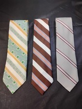 Lot Of 3 John Blair Luxury Neckties Retro Striped Design Polyester