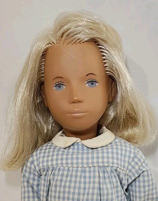 Vintage  Doll Sasha Platinum Blonde Blue Eyes 107 Original Blue Gingham Dress