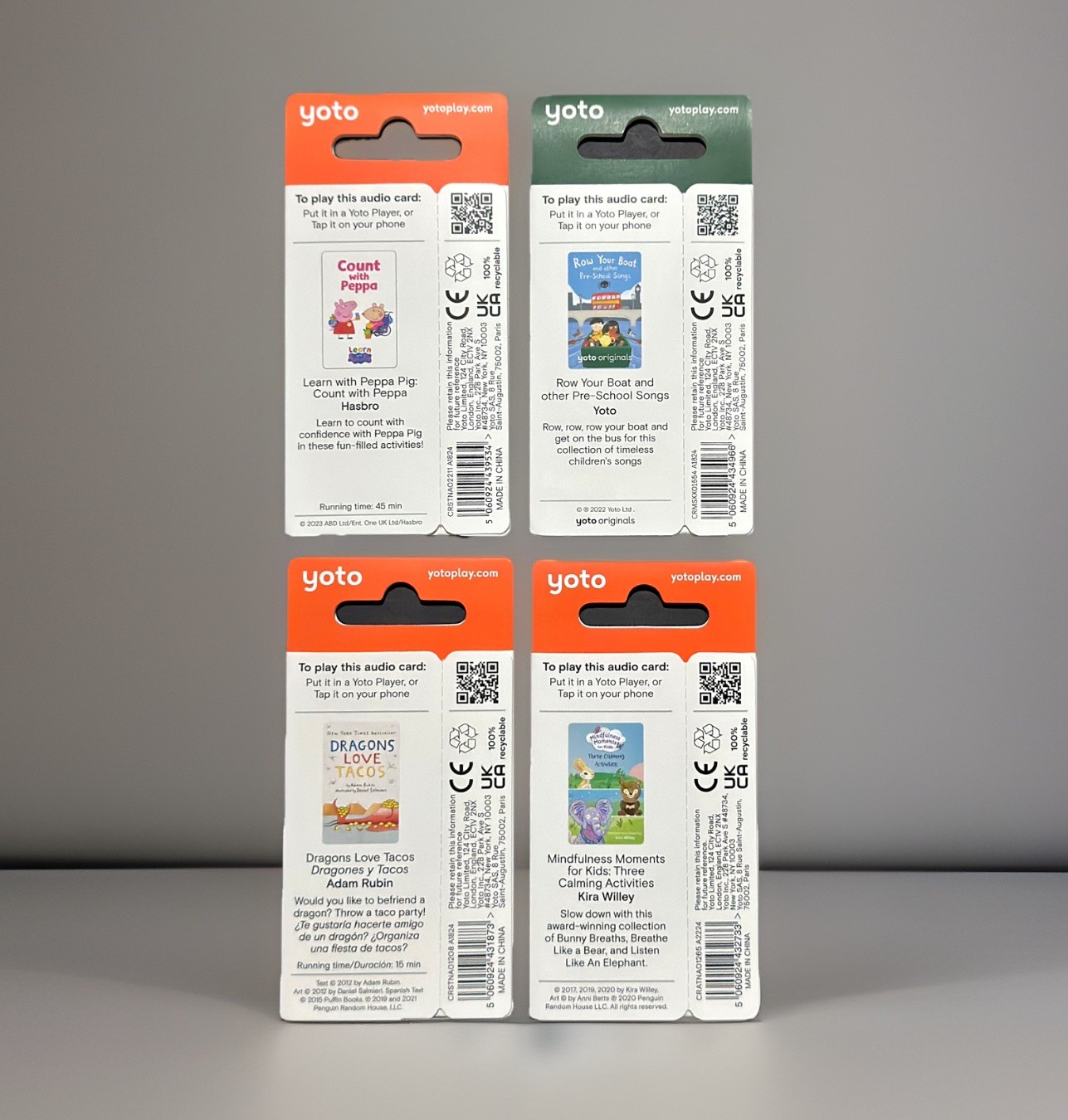 *4 Sets* Bestselling Yoto Audio Cards, Fun Stories & Songs, Best Kids Gift 