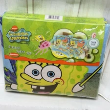 NEW SpongeBob SquarePants Patrick Best Buddies 3 pc Twin Bed Sheet Set Vtg Y2K