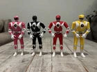 4 Vintage 1993 Bandai Mighty Morphin Power Ranger MMPR Flip Head 5" Figures