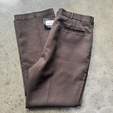 Vintage All Seasons Comfort Actions Straight Leg Brown Business Trousers 36x28