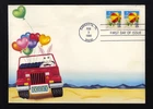 United States sc 2443 FDC Cover Bunny Driving Car On Beach First Day Cover 1990