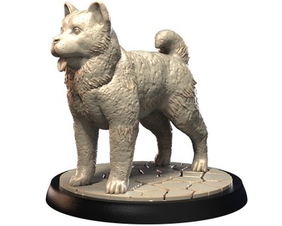 Akita (American) - Dogs Vol 1 - 3D IP Studios - Terrain Wargaming D&D DnD 28mm 3
