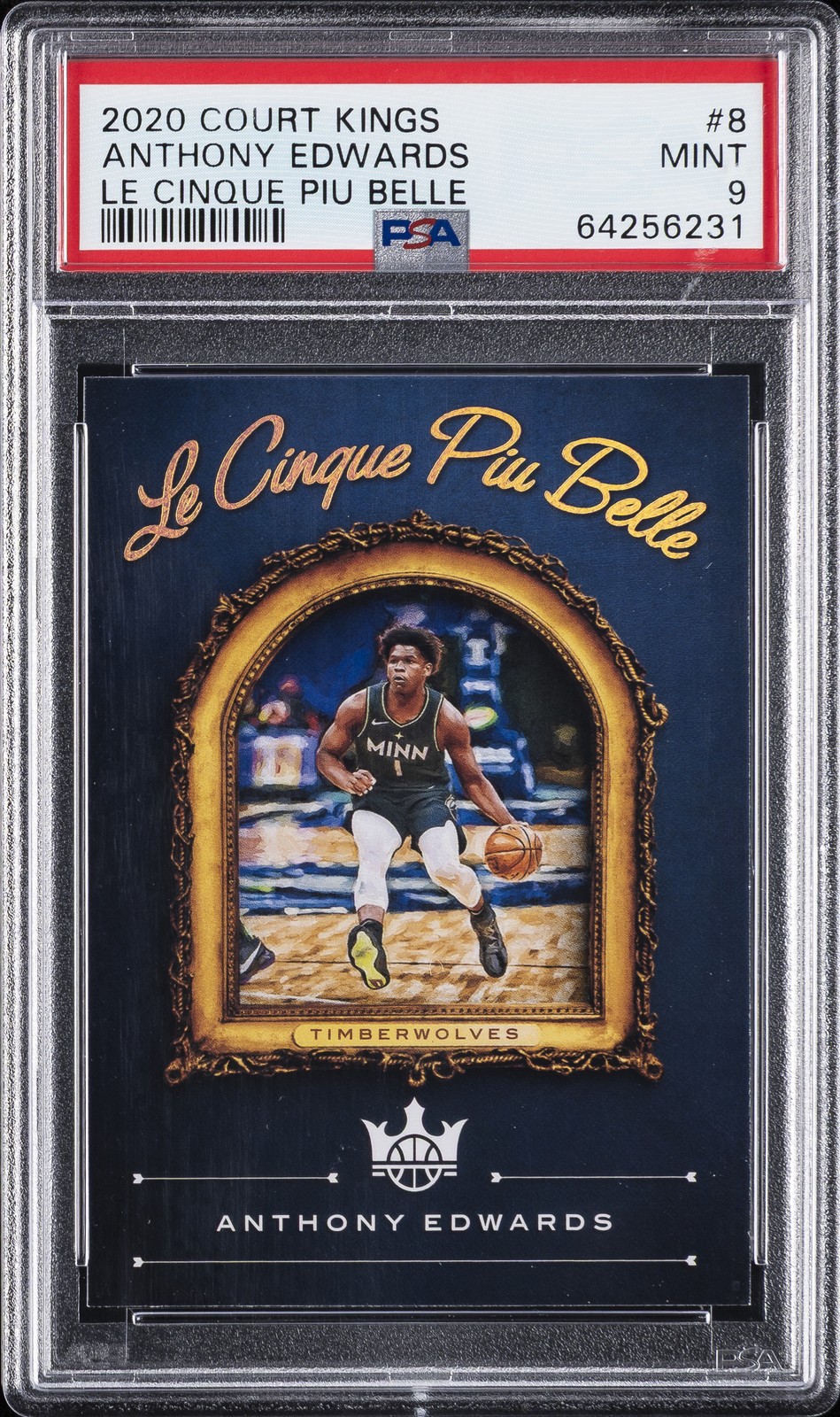 2020 PANINI COURT KINGS LE CINQUE PIU BELLE #8 ANTHONY EDWARDS PSA 9