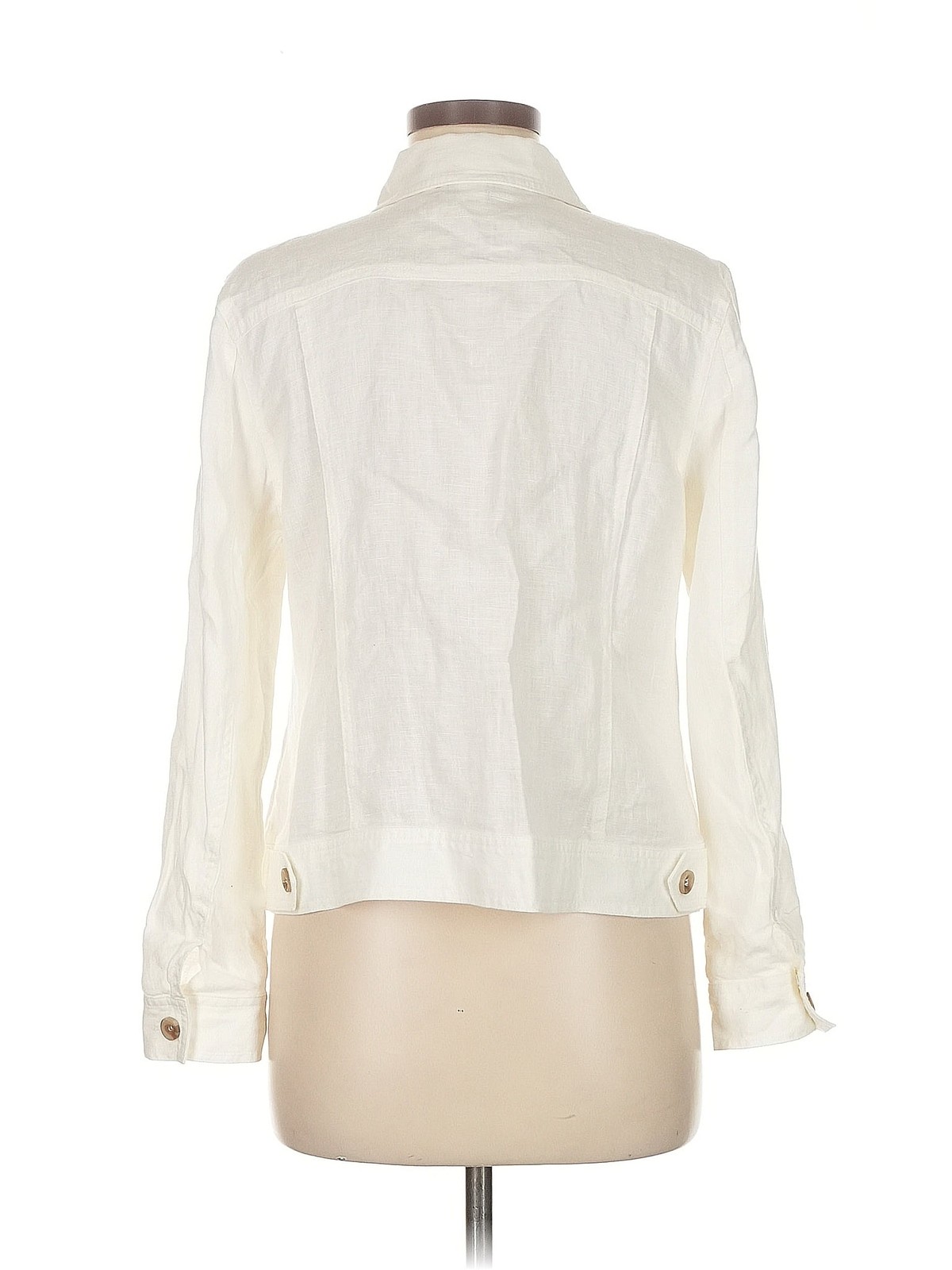 Coldwater Creek Women Ivory Long Sleeve Button-Do… - image 2
