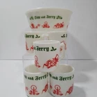 Vintage Tom And Jerry Hazel Atlas Milk Glass Bowl Punch Egg Nog Set 5 Cups EUC
