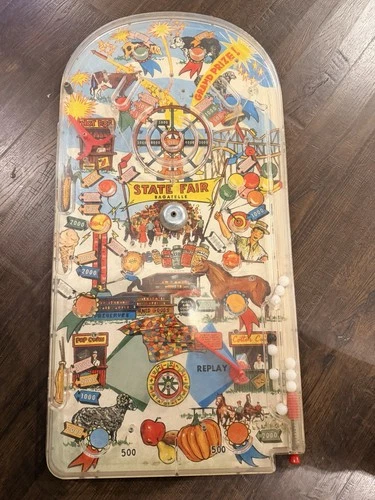 1950s Marx State Fair Bagatelle Tabletop Pinball Game 25" Long Really Fun!