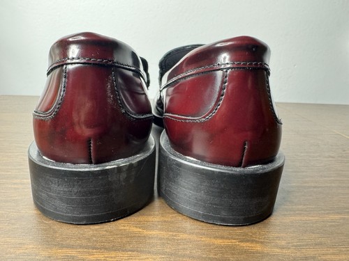 Zara Red Patent Leather Penny Loafer Womens Size 39 Burgundy - Picture 8 of 12