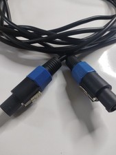 PowerCON Male to Male Cable 10-29ft Black with Blue Connectors