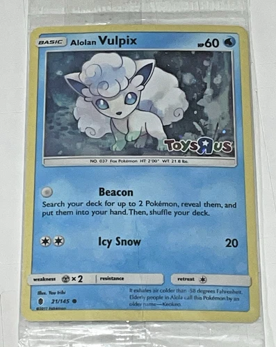 Pokemon Card Alolan Vulpix 21/145 Stamped Toys R Us Promo - SEALED
