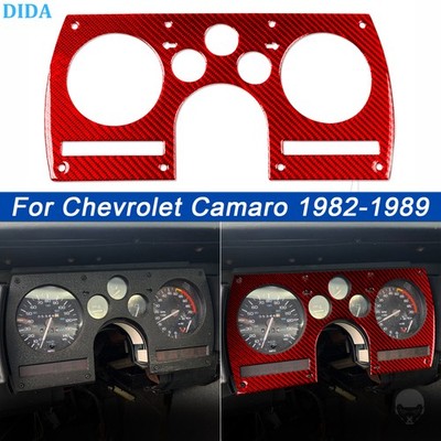 For Chevrolet Camaro 1982-89 Red Carbon Fiber Dashboard Speedometer Panel Cover