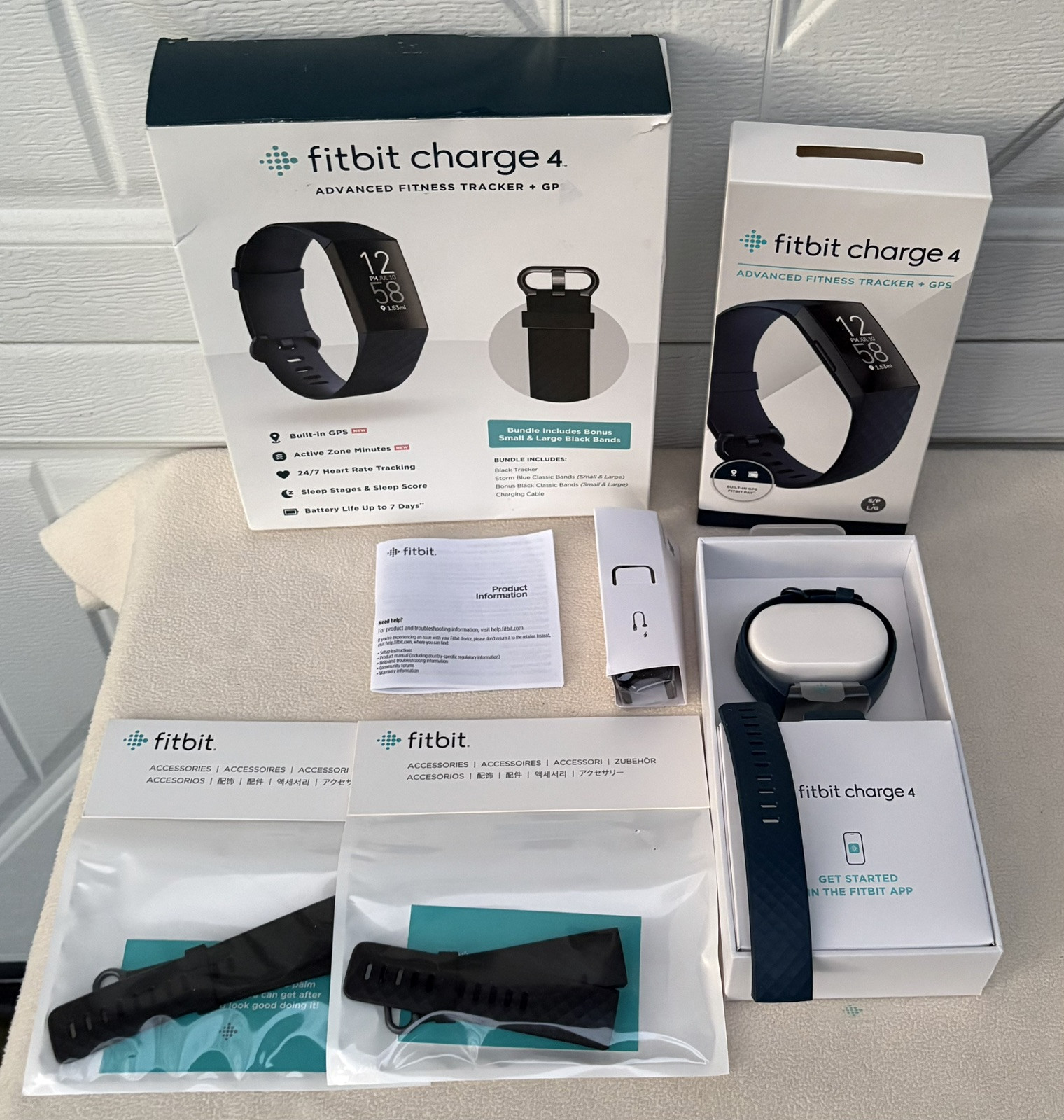 Fitbit Charge 4 Advanced Fitness Tracker GPS Heart Rate Sleep Extra Bands Combo-image