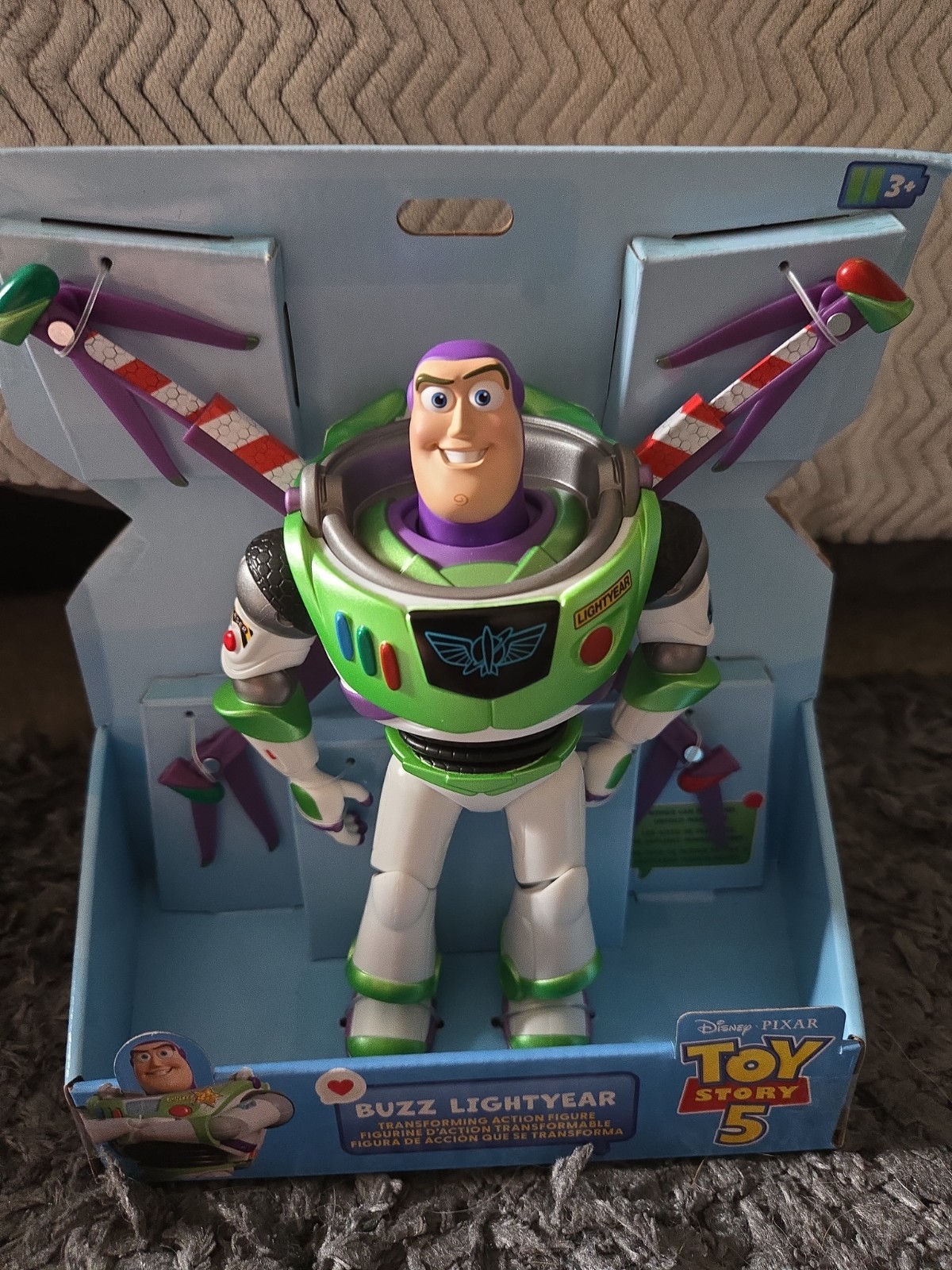 Disney Pixar Buzz Lightyear Transforming Action Figure Toy Story 5 New