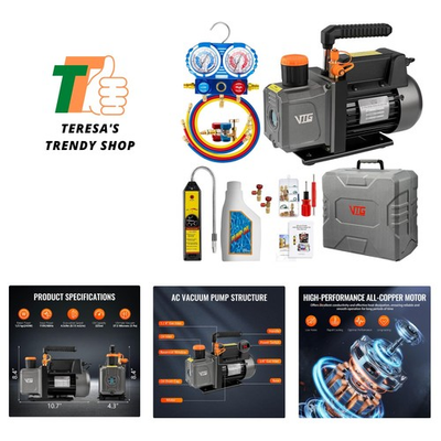 #ad 4.5 CFM for Mini Split HVAC Auto SystemsManifold Gauge Kit fits R134a R12 R... $195.99