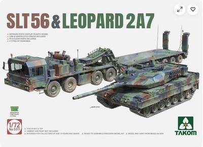 Takom 1:72 - 05011 Faun SLT-56 Franziska & Leopard 2A7 Modellbausatz