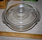 Vintage PYREX D 1 Clear 024 - 2L Glass Casserole with Lid Oven Safe