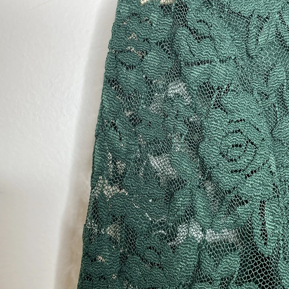 Top de encaje Allegra K verde para mujer talla pequeña hada del bosque capricho oscuro romántico Foto 4 de 4