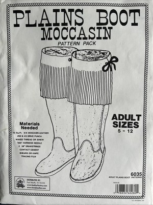 Tandy Leather Factory~ Plains Boot Moccasins Pattern Pack #6035 Moccasin Sz 5-12