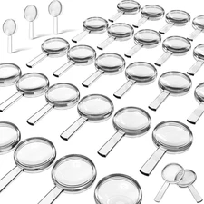 40 Pack Mini Plastic Handheld Magnifying Glasses 3X Reading Hand Lens Magnifier