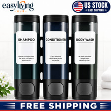 3 Pack Shampoo and Conditioner Dispenser, Shower Soap Dispenser 3 Chamber No Dri