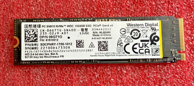1TB SSD NVMe M.2 2280 Western Digital SN810 einzeln versiegelt in ESD-Taschen