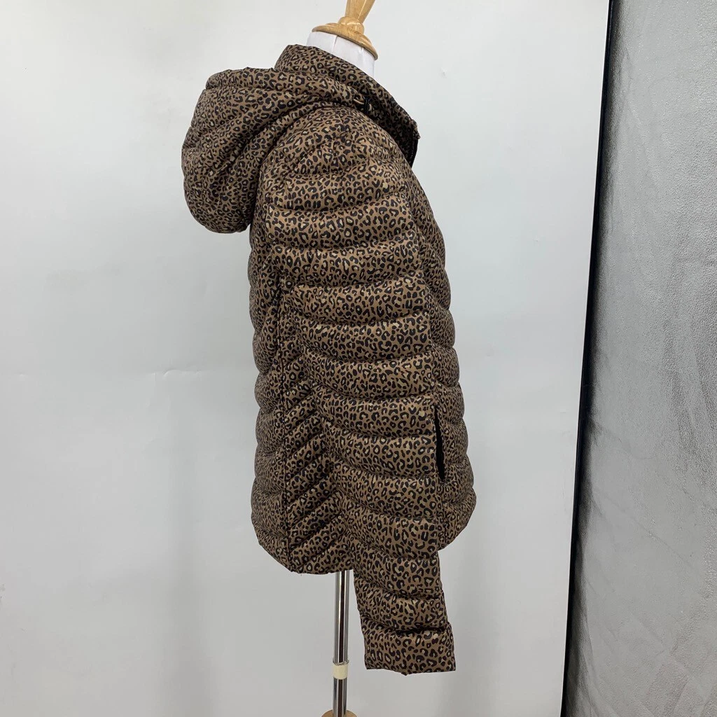 Giacca Michael Kors donna S piccola ghepardo impacchettabile piumino zip cappuccio staccabile