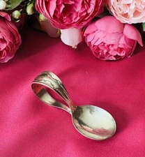William Rogers Silverplate Curved Handle PRECIOUS MIRROR Baby Spoon 1954