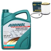 MotoröL Set 5W-40 Addinol 5 Liter + ÖLfilter SH 4032 L FüR BMW 5Er 1Er Z4 X5 X3