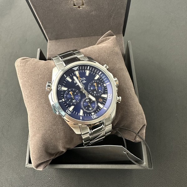 Bulova Marine Star/96B256 Cronógrafo Esfera Azul 6S20/Suizo Cuarzo 43MM 3