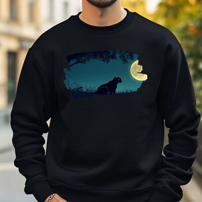 Panther bei Vollmond Sweatshirt Kuschelig und Perfekt für jeden Anlass S bis 4XL