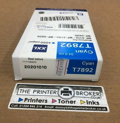 Cartucho de tinta de extra alta capacidad cian original Epson T7892XXL C13T789240 - Imagen 3 de 3