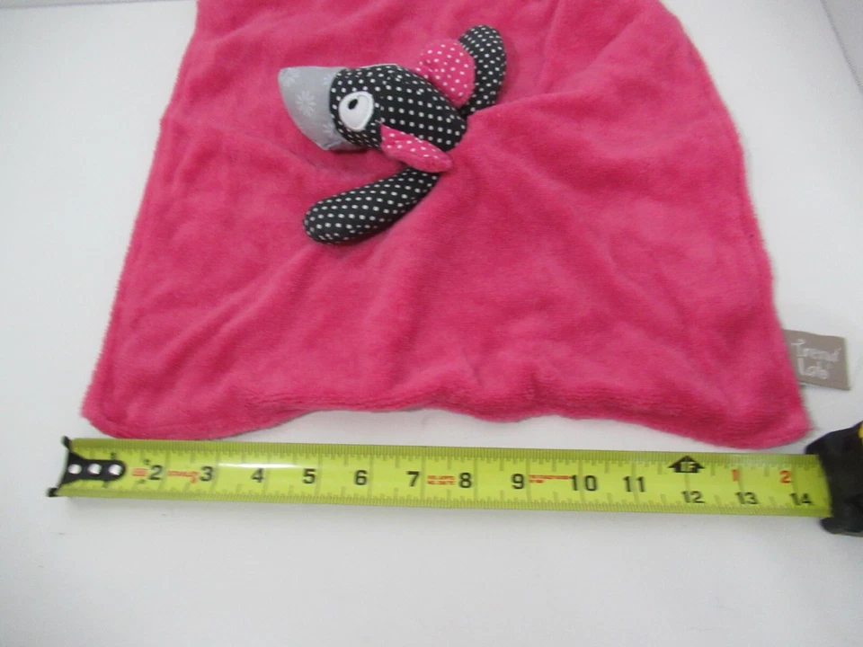 Trend Lab Security Snuggle Blanket Serena pink black gray puppy dot dots flowers - Image 3 of 4