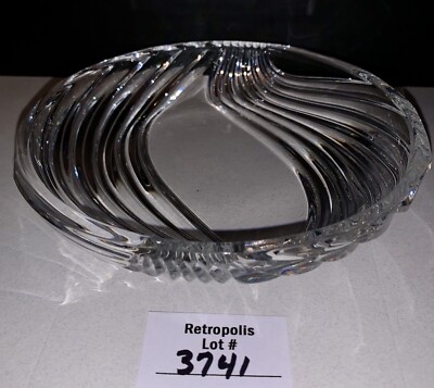 Julia Poland Vintage Crystal Glass Wavy Swirl Candy Trinket Dish