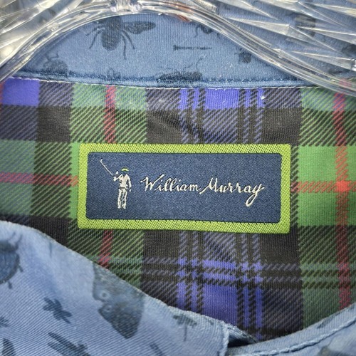William Murray Polo Shirt Men's Blue Bug Print Golf Performance Athletic Size M - Bild 5 von 9