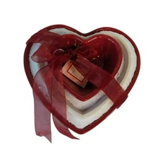 Kohl's Happy Valentine's Day Nesting Heart Ceramic Serving Bowls Set of 3
