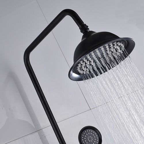 Oil Rubbed Bronze Bathroom Rainfall Shower Head Faucet Set &Hand Spray Mixer Tap - Picture 5 of 8