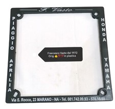 1 Cornice Targa Per Vespa Piaggio Scooter Moto Anni 70 80  PLASTICA Nera 17x17.5