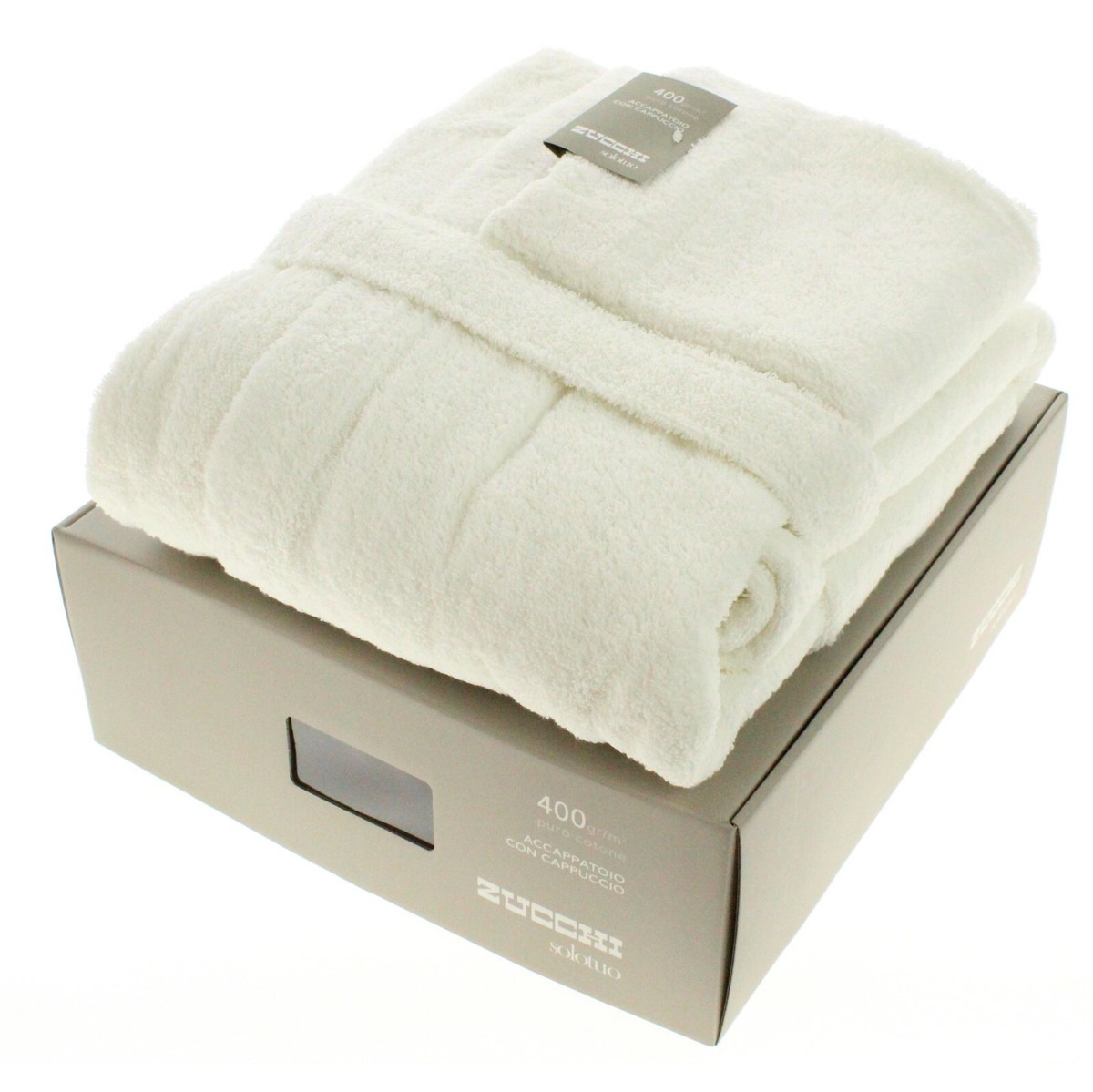 Accappatoio Zucchi Spugna con cappuccio Solotuo uomo donna S M L XL XXL 400  gr