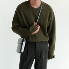 Men's Knit Sweaters Long Sleeve Fashion Pullover Tops Crew Neck Sweater