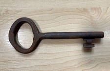 Antigua llave esqueleto castillo cárcel hierro fundido - medieval antigua victoriana grande 6,5"